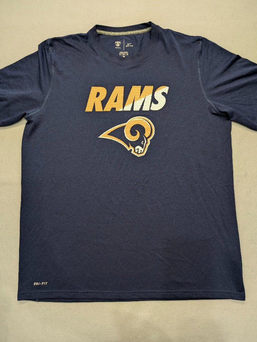 Nike St. Louis Rams NFL Dri-FIT Training Shirt Men’s XL Navy Gold